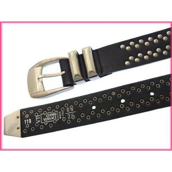 Versace belt Black Silver Woman Authentic Used - Picture 4 of 6